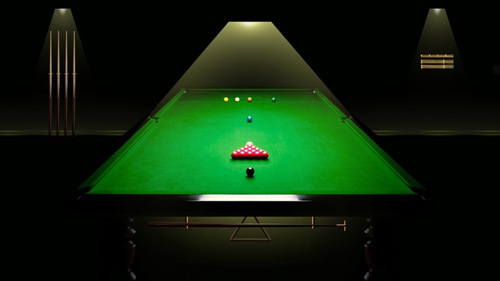 Disposition d’une table de snooker dans la lumière